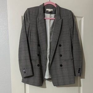 Classic Gray Plaid Women’s Blazer